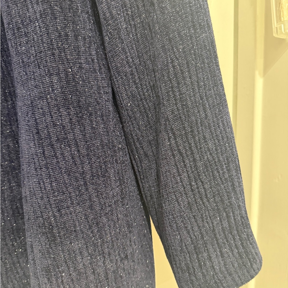 💥HP 💥 DVC Women's Navy Blazer with Fur Accents size 14 - Picture 4 of 10
